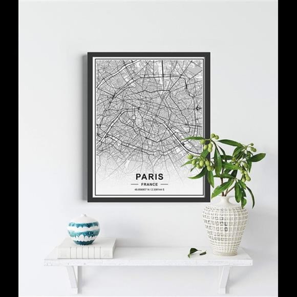 Black White City Wall Art Paris New York City London Los Angeles Set of 4 Prints - Picture 2 of 5